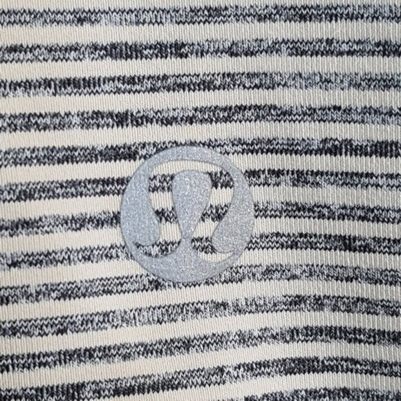 Lululemon Run Catch Me Tank Top 2 Womens Black Beige Stripes Adj Neon Straps - Picture 11 of 11